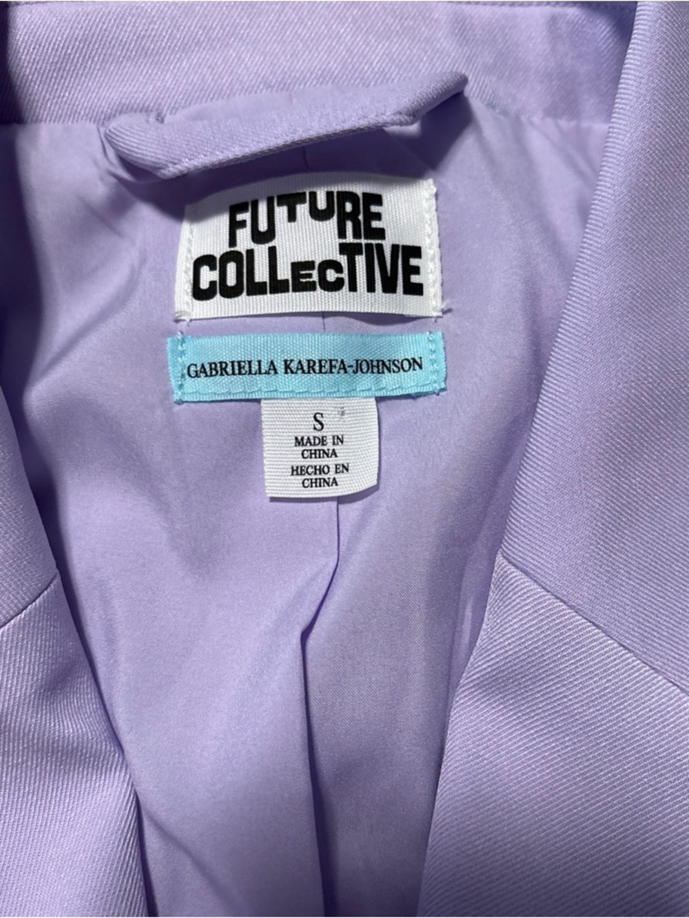 Future Collective Lavender Single-Button Blazer - Picture 2 of 6